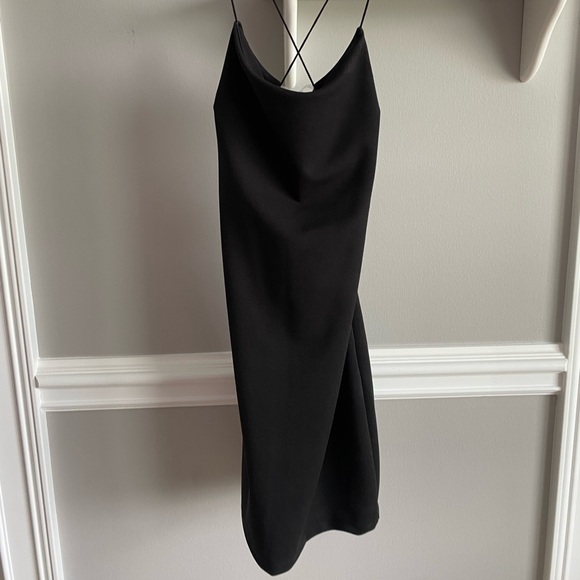 Windsor Black Dress with Rhinestone Strap Detail - Picture 2 of 4